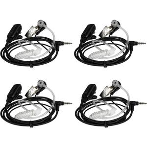 Retevis Retevis RT22P Walkie Talkie Earpiece with Mic 1 Pin 3.5mm, Compatible with Retevis RT22P RB19 RB19P B3H B3S Two Way Radios, Covert Tube Earpiece(4 Pack)