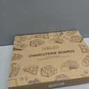 Renmxj Charcuterie Board with Clear Lid, Travel Portable Cheese Board Charcuterie Boxes Cutting Boards for Kitchen, House Warming Gifts New Home, Gifts for Women (6 Compartments Black)