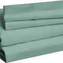 Amazon Basics Breathable Ultra-Soft Wrinkle Resistant Brushed Microfiber 4-Piece Bed Sheet Set with 14-Inch Deep Pockets, King, Emerald Green, Solid