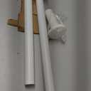 White Tension Curtain Rod 51-165In, Long Adjustable Tension Rods No Drilling for Window or Bathroom, Outdoor Curtain Rods for Patio, Easy to Install, Never Rust, Rod Diameter 1.26 Inches-White