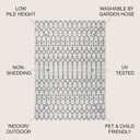 JONATHAN Y Moroccan Geometric Indoor Outdoor Area Rug 5X8 Cream/Black, Ourika Textured Weave for Backyard, Patio, Porch, Easy-Cleaning, High Traffic, Pet-Friendly, Non-Shedding (SMB108I-5)
