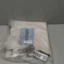 MIULEE 96" Long Scalloped Shower Curtain Linen Textured with 12 Metal Hooks Cute Extra Long Heavy Duty Washable Waterproof Cloth Shower Curtains with Black Border for Bathroom Hotel Bathtub,Beige (Cream)