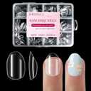 OPkssnails Extra Short Almond Kid Nail Tips,360Pcs Soft Gel Nail Tips Pre-Shaped Press On Nails For Kids,Clear Acrylic Half Matte Full Cover Fake Nail For Kids DIY Extension & Salon Use12 Sizes