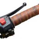 Vintage Motorcycle Handle Bar Leather Vintage Bike Grip Motorcycle Handle Wrap (Tobacco & Brown Black)