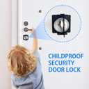 Deadbolt Child Safety Lock, to Prevent Deadbolt Thumb Turn, No-Drill Safety Lock Guard, Stainless Steel with 3M Adhesive Backing, Simple Install (with Padlock)