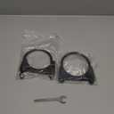 2Pcs Heavy-Duty 3.5-Inch Exhaust ClampsRust-Proof Black Finish, Saddle-Style U-Bolt Clamps for Secure Pipe Connections