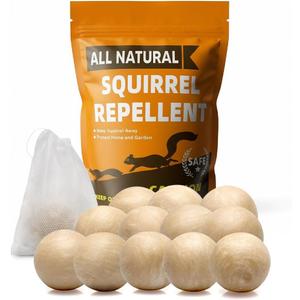 AJOQFKTD Squirrel Repellent Outdoor, Squirrel Deterrent for Garden, Chipmunk Repellent Outdoor, Squirrel Away, Squirrel Repellent for Attic/Trees/Yard,People/Pet/Plant Friendly-12Packs