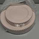 U-QE 60PCS Pink Plastic Plates - Heavy Duty Beaded Pink Disposable Plates for Party, Baby Shower, Wedding, Birthday - Serving 30 Guests Include 30PCS 10inch Dinner Plate & 30PCS 7inch Dessert Plate