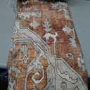 jinchan Area Rug 6x9 Floral Brick Red Rug Distressed Thin Vintage Retro Indoor Non Slip Carpet Kitchen Living Room Bedroom Dining Room