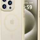 MOCCA Strong Magnetic for iPhone 15 Pro Case, [Compatible with Magsafe][13FT Military Drop Protection] Slim Translucent Matte Shockproof Case for iPhone 15 Pro Phone Case 6.1'', Light Gold