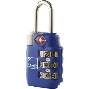 Lewis N. Clark Travel Sentry TSA-Approved Luggage Lock, Large 3 Dial Combination with Easy Read Dials - Blue