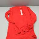 QINSEN Womens Long Sleeve Shirts 2025 Trendy Casual Henley Tops Slim Fitted Basic T-Shirts Fashion Outfits, Red, L