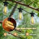 66FT Outdoor String Lights with Remote, 27 Dimmable Shatterproof LED Edison Bulbs, Waterproof Patio & Backyard Lights for Pergola, Deck, Garden, Bistro, Commercial Grade Hanging Lights