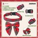 2 x Valentines Day Dog Collar with Bow,Adjustable Plaid Bow Tie with Box,Soft Breakaway Collars for Girl Boy Puppy Small Medium Large Dogs Pets, M