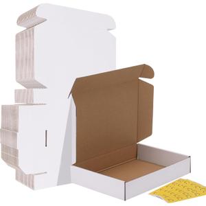 HORLIMER 11x8x2 Shipping Boxes Set of 30, White Corrugated Cardboard Mailer Box for Packing Small Business