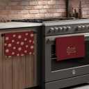 Qeheb Vintage Christmas Snowflake Kitchen Towels Set of 2, Red Christmas Dish Tea Towels for Kitchen, Rustic Winter Holiday Xmas Snowflake Decorative Hand Towels for Bathroom Decor, 16X24In