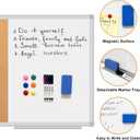 Cork Board White Board Combo, 36" X 24" Magnetic Whiteboard Bulletin Combination Board, Aluminum Frame Vision Board with Dry Erase Markers, Magnets, Eraser and Push Pins for Office, Home & School