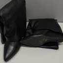 Modatope Knee High Boots Women Fold Over Boots Wedge Heel Slouchy Tall Boots Zipper Pointed Toe Dress Fall Long Boot for Women,10