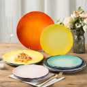 Melamine Dinner Plate Plastic Bread Butter Plates Set of 6 Pcs 11 inch Lightweight Shatter Proof Chip Resistant Dishwasher Safe (Multicolor)