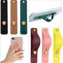 Weewooday 6 Pieces Phone Grip Holder Cell Phone Grip Strap Telescopic Finger Strap Stand Universal Finger Kickstand for Most Smartphones(Retro Colors)