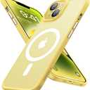 TORRAS 2023 New Magnetic for iPhone 14 Case for iPhone 13 Case, 10FT Military Grade Drop Tested, Compatible with MagSafe, Slim Protective Translucent Matte Phone Case for iPhone 14& iPhone13, Yellow