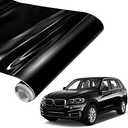 Spurtar Gloss Black Vinyl Wrap 1ft X 5ft Air-Release Glossy Black Car Wrap Adhesive Film Automotive Vinyl Black Sticker for Cars Motorcycle DIY Detailing Paper Air Release Decal Sheet 30.5 X 152cm