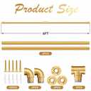 Zonon 6 ft Bar Foot Rail Kit Stainless Steel Undercounter Tubing, Gold