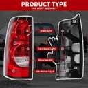 Nakkaa Pair Tail Lights W/Bulbs Compatible with 2003-2006 Silverado 1500 2500 3500HD Red Brake Lamps Left and Right GM2800174 GM2801174