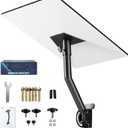 Starlink Mount Gen 3, Adjustable Wall & Roof Mounting Kit for Starlink V3 Standard Dish, Include Pipe Adapter, Easy Installation, Rustproof, Weatherproof for Concrete Walls and Wood Walls, Black