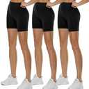 2Pack High Waisted Biker Shorts for Women – 3"/ 5"/ 8" Black Workout Yoga Compression Novelty Shorts for Running