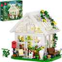 Girls Flower House Building Sets Compatible with Lego Friends Sets for Girls 8-12, Greenhouse Building Toys with LED Lights, Garden House Model, Christmas Holiday for Friends Kids Adults (484pcs)