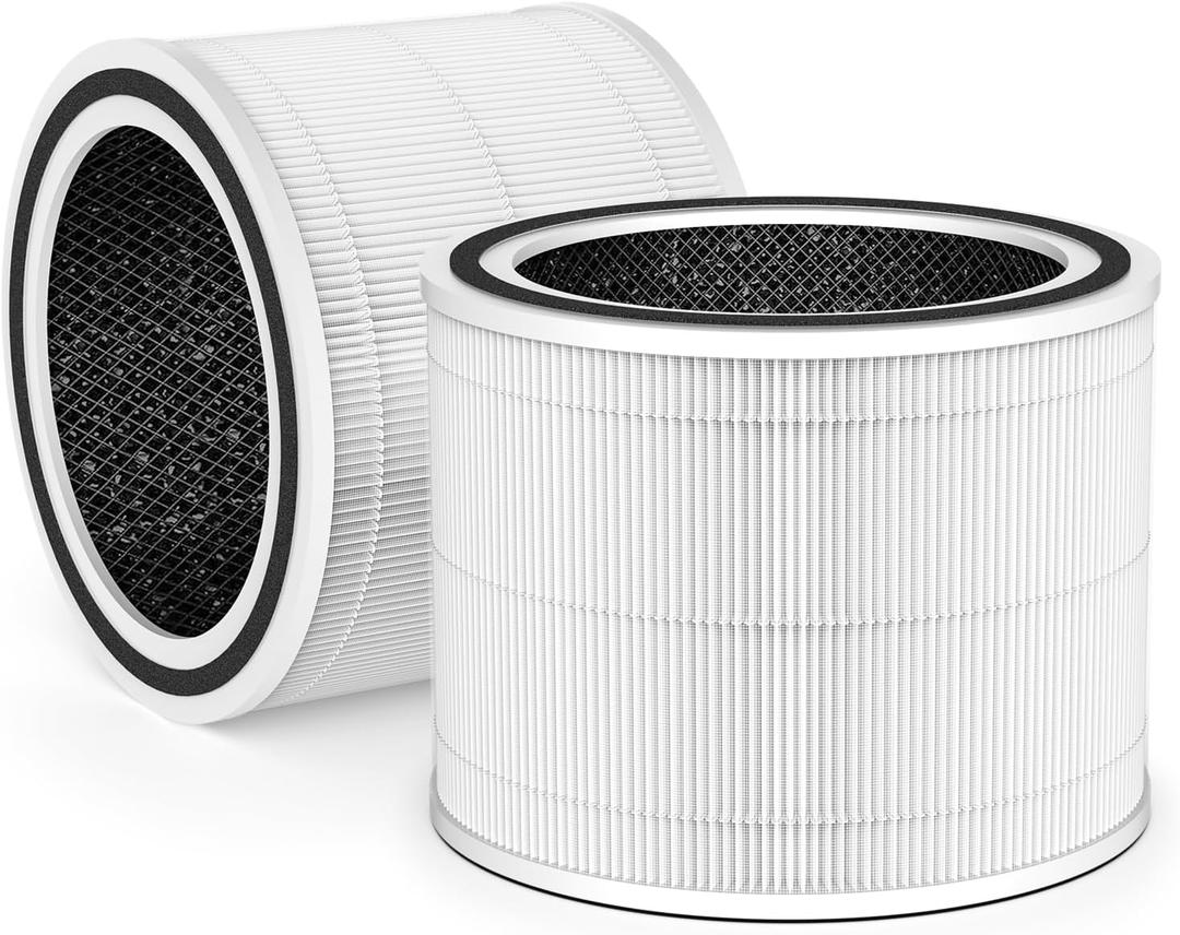 2-pack 12070 Air Filter Replacement, Compatible with Clorox Turbo Air Purifiers 11070, Medium Room True HEPA Air Filter Replacement12070