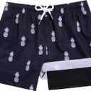 BRISIRA Boys Swim Trunks Bathing Suit Compression Boxer Brief Liner Swim Shorts Swimsuit Anti-Chafe Toddler Kids Youth Teen, Size: 14-16