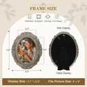 Oval Vintage Picture Frame 4x6, Matted Antique Silver Photo Frames with Glass Front, Desktop & Wall Hanging Home Vintage Decor, Gift Ideas (Silver Rose, 4x6)