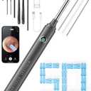 Ear Wax Removal Tool Camera - Ear Cleaner with 1080P HD Camera, FSA HSA Store Eligible, Otoscope with Light, Earwax Removal Kit with 50 Replacement Tips for iPhone, iPad, Android Phones (Gray)