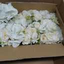 10 Sets Mason Jars Flower Table Centerpiece with White Rose - Ivory