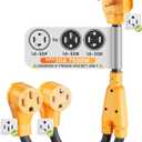 MECMO NEMA 14-30P to 14-50R EV and 14-30R 4-Prong Dryer Outlet Splitter for Modern 14-30R Receptacles Only, One Device at a Time Max 30A Shared, 24A Level 2 EV Charging, ETL Listed