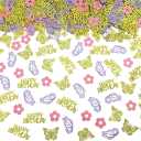 Pack of 2, Raissily 300 PCS Gold Happy Birthday Confetti, Birthday Party Decorations Butterfly Flower for Table Scatter DIY Arts Crafting Baby Adult Party Decor Tablescape Supplies - Glitter Gold