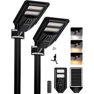 Gefolly Solar Lights Outdoor, Security Flood Lights, Street Lights-2Pack