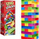 Mattel Games UNO Stacko Game for Kids & Family with 45 Colored Stacking Blocks & Loading Tray, Build & Play, Nights & Parties