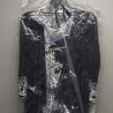 R&M Richards Women's 2-Piece Puff Printed Tank Dress & Solid Flyaway Jacket | Formal Daytime Evening Ensemble Navy/White 6