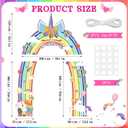 Unicorn Door Cover Decorations Macaron Rainbow Party Porch Banner Colorful Unicorn Photo Backdrop Large Pastel Rainbow Shaped Hanging Banner Sign for Classroom Baby Shower Birthday Party Supplies