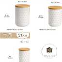 MALACASA LYDIA Ceramic Canisters Set with Airtight Lids, 80/40/20 oz Coffee Canisters Sets for the Kitchen, Large Jars for Flour, Sugar, Pasta, Coffee, Cookies, Tea - Set of 3, Five-Leaf Grass