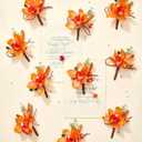 Serwalin 10Pcs Boutonniere for Men, Orange Groom and Best Man Boutonniere, Artificial Flowers for Wedding Decor Prom Homecoming Ceremony Anniversary Formal Dinner Party
