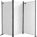 Room Divider 67" W x 65" H White | 3-Panel Folding Privacy Screen | Portable Room Partition | Garden Separation Paravent | Water Repellent Indoor & Outdoor Freestanding Wall