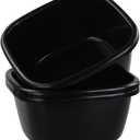 16 Quart Wash Basin, 3-Pack Black Plastic Dish Pan