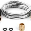 Cesun Short Garden Hose 5 ft, Small Metal Leader Hose, Drinking Water Hose, Flexible, Lightweight Stainless Steel Water Pipe for RV, Outdoor, Yard, 5ft x 5/8", Female to Female