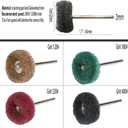 50pcs Abrasive Buffing Polishing Wheel Set for Rotary Tool with 3mm Shaft,Mini scouring pad Brush Polishing kit, Removal of Rust,Deburring on Metal Surface (grit 400 Black 50pcs)