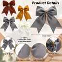 16 Pcs Neutral Christmas Velvet Bows 6 Inch Rustic Wreath Gift Bows Vintage Xmas Velvet Ribbon Bow for Christmas Tree Garland DIY Craft Wrapping Holiday Decor, Burgundy Red, Milky White, Khaki, Grey