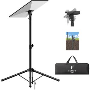 Starlink Mount with Extra-Large Base, Starlink Tripod Mount Gen 3 with 90 Tilt Angle Adjustment Pipe Adapter and Ground Spikes, Heavy Duty Starlink Stand for Starlink Standard 4/4X/V3 (Black)